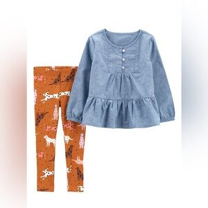 Baby & Toddler Girl Carter's 2-Piece
Chambray Top & Legging‎ Set SIZE 2T